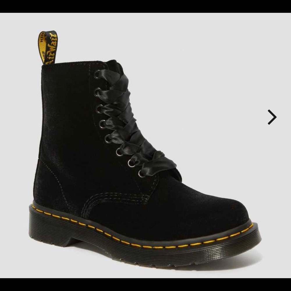 Velvet Pascal Boots with Ribbon Lace
